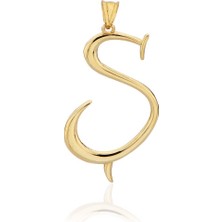 Bilezikci Ş Harfi Altın Kolye Ucu