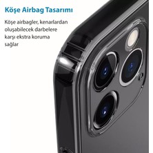 CepStok Apple iPhone 13 Pro Max Kılıf Şeffaf Kamera Korumalı Tıpalı Silikon + Tam Kaplayan Cam Ekran Koruyucu