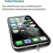 CepStok Apple iPhone 13 Pro Kılıf Şeffaf Kamera Korumalı Tıpalı Silikon + Tam Kaplayan Cam Ekran Koruyucu