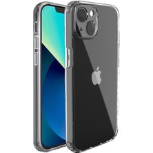 CepStok Apple iPhone 13 Kılıf Şeffaf Kamera Korumalı Tıpalı Silikon + Tam Kaplayan Cam Ekran Koruyucu