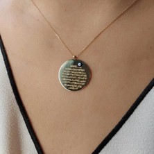 Nazar Boncuklu Ayetel Kürsi Kolye 14 Ayar Altın 2.80 Gram