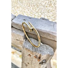 Bers Aksesuar Çivi Bileklik Unisex Gold