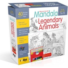 Mandala, Legandary Animals - For All Ages From 7 To 70 - A12-PIECE-COLORED Pencil Set Is Included