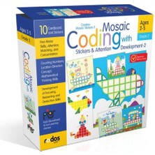 Mosaic Coding With Stickers&attention Development-2 - Grade-Level 2 - Creative Mosaic Stickers-2 - A