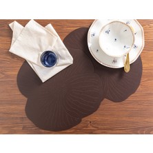 English Home Flowery Suni Deri 2'li Amerikan Servis 40 cm Kahverengi