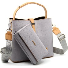 Just Polo Kilit Detaylı Kadın Kartlık ve Omuz Çanta Kombini MDS4002-1003