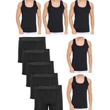 Black Swallow Erkek5'li Pamuklu Likralı Boxer Atlet Takım