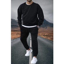 Amor Man Yuvarlak Yaka 4 Iplik Çok Kalın Pamuk Dokuma Oversize Yeni Kreasyon Erkek Outdoor Eşofman Takımı