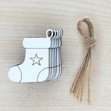 Lora Davet Yılbaşı Yeniyıl Ağacı ve Duvar Süsleri 6 Adet Beyaz - 16266