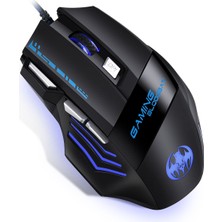 Gzplz USB Kablolu Işıklı Oyun Mouse - Siyah (Yurt Dışından)