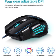 Gzplz USB Kablolu Işıklı Oyun Mouse - Siyah (Yurt Dışından)