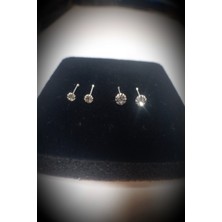 Begonia Accessories 925 Ayar Gümüş zirkon taşlı 4 adet Hızma
