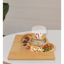 BK Kişiye Özel Isimli Fotoğraflı Viski Bardağı ve Doğal Masif Ahşap Yarım Ay Sunum Tabağı Çerezlik Hediye Seti-27