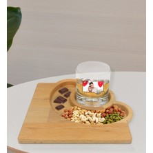 BK Kişiye Özel Isimli Fotoğraflı Viski Bardağı ve Doğal Masif Ahşap Yarım Ay Sunum Tabağı Çerezlik Hediye Seti-32