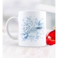 BK Kişiye Özel Yılbaşı Mutlu Yıllar Temalı Beyaz Kupa Bardak - 12