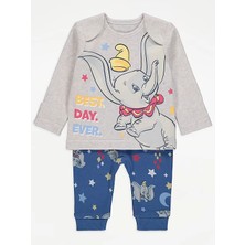 George Lisanslı Disney Dumbo Gri %100 Pamuk Pijama Takımı