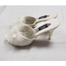 Gc Terlik Gc Taşlı Tüylü Kadın Platform Çeyiz Terliği 175