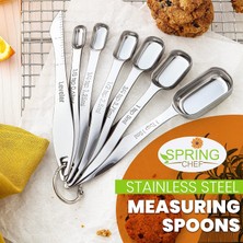 Better Life Spring Chef Paslanmaz Çelik Metal Kuru Veya Sıvı Ölçme Kaşıkları 6'lı Set (Yurt Dışından)