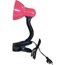 herkesetoptantic Kıskaçlı/mandallı Spiralli Retro Öğrenci Çalışma Masa Lambası (Pembe)