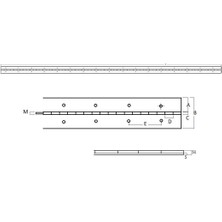 Marinetech 1020 x 27 x 1mm, Paslanmaz Şerit Menteşe,  Boy Menteşe