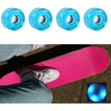 Kaykay Tekerlekleri 54X36MM 78A Yuvarlak LED -Up Longboard Tekerlekleri (4-Pack) -Tah-Karanlık, Her Yaş ve Beceri Seviyeleri - Mavi