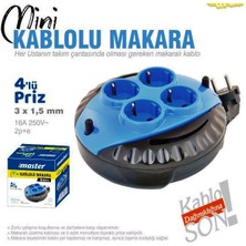 Master  Mini Seyyar Makaralı Uzatma Kablosu 3 x 1,5 mm 5 M