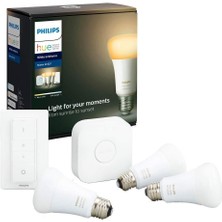 Philips Hue Beyaz Ambiyans 3'lü E27 Kumandalı Başlangıç Seti