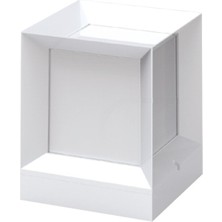 Full Reyon Kare Küp Bahçe Aydınlatma Armatürü Set Üstü Dekoratif Aplik Beyaz