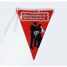 Dipak Kırmızı Renk Düğünümüze Hoşgeldiniz Yazılı Flama