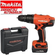 Maktec MT080E Çantalı Darbeli Akülü Şarjlı Matkap 14,4V 1,5 Ah