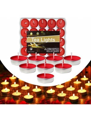 Dipak Yuvarlak Kırmızı Renk Tea Light Mum 30 Adet