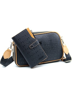 Just Polo Kadın Ayarlanabilir Askılı 6 Bölmeli Mini Çanta ve Cüzdan Kombini PBU4023-1001