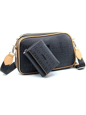 Just Polo Kadın Ayarlanabilir Askılı 6 Bölmeli Mini Çanta ve Cüzdan Kombini PBU4023-1002
