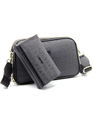 Just Polo Kadın Ayarlanabilir Askılı 6 Bölmeli Mini Çanta ve Cüzdan Kombini PBU4023-1003