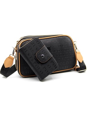 Just Polo Kadın Ayarlanabilir Askılı 6 Bölmeli Mini Çanta ve Cüzdan Kombini PBU4023-1005