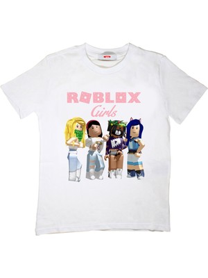 Take Roblox Girls Çocuk Tişört Beyaz Kesim