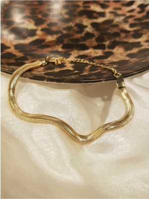 Bers Aksesuar Yassı Gold Renk Bileklil