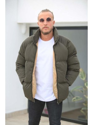 Bpm Erkek Reglan Kol Oversize Haki Şişme Mont
