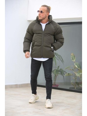 Bpm Erkek Reglan Kol Oversize Haki Şişme Mont