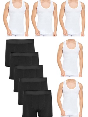 Black Swallow Erkek5'li Pamuklu Likralı Boxer Atlet Takım