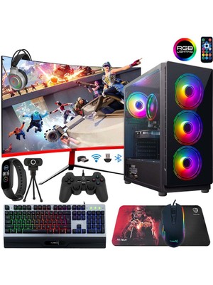 Turbox Tx90 Pro i5 3470 16GB 256GB 500GB 4GB RX550 23.8" Curved Monitör Gaming Oyun Bilgisayarı