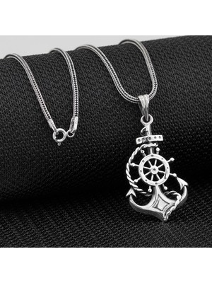 Takıhan Denizci Çapa Dümen Tasarımlı 925 Ayar Gümüş Kolye
