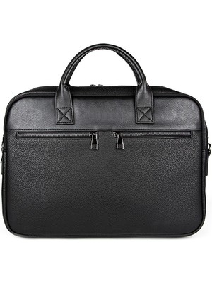 Başkent Çanta  Unisex 15.6'' Deri Evrak ve Laptop Çantası Siyah