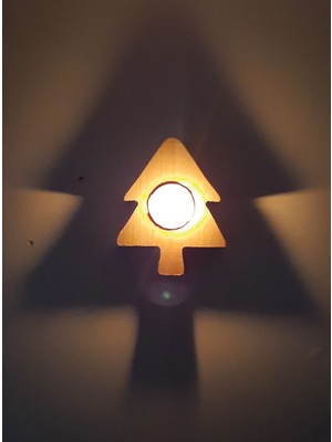 Koza Tasarım Atölyesi Yılbaşı Ahşap Çam Ağacı Mumluk