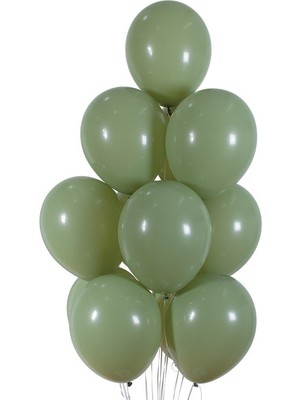 Trend Hediye Sepeti 10 Ad. Pastel Soft Küf Yeşili Balon, Helyumla Uçan Doğum Günü Parti Konsept