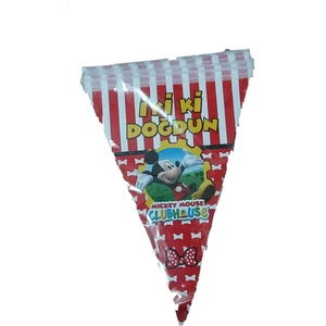 Mickey Mouse Iyiki Doğdun Yazılı Flama 2 Metre / 10 Bayrak