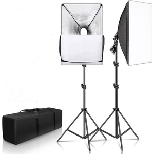 50 x 70 cm Softbox 2'li Sürekli Işık Seti Strobist Set Taşıma Çantalı
