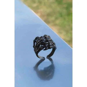 The Collection Iskelet Çift El Model Ayarlanabilir Siyah Yüzük
