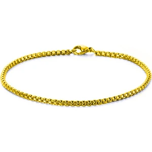 The Collection Altın Renk Ince Unisex Örme Çelik Zincir Bileklik