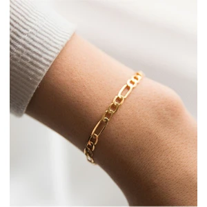 The Collection Unisex Gold Figaro Çelik Bileklik